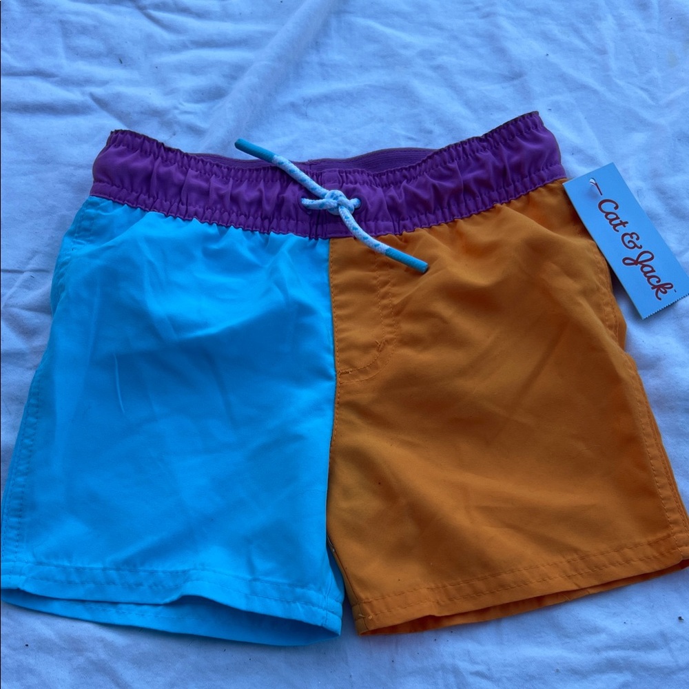 Cat & Jack Kids Two-Tone Shorts - Blue and Orange
